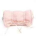 Anna-Kaci Quilted Satin Ribbon Pencil Case with Zipper Closure and Large Storage Capacity 7.9x4.3x2.7 in