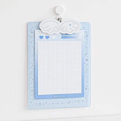 Anna-Kaci Angel Cloud-Themed Cardboard Clamp with Decorative Border and Stationery Paper