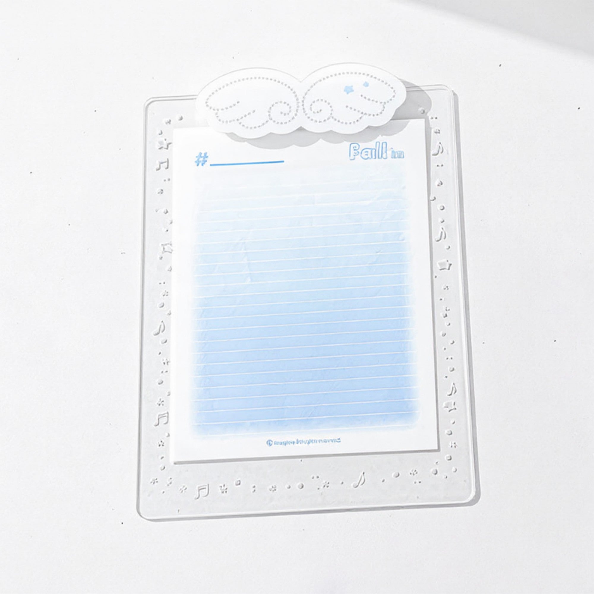 Anna-Kaci Angel Cloud-Themed Cardboard Clamp with Decorative Border and Stationery Paper