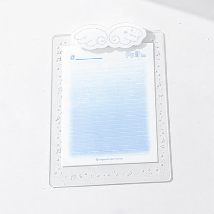 Anna-Kaci Angel Cloud-Themed Cardboard Clamp with Decorative Border and Stationery Paper