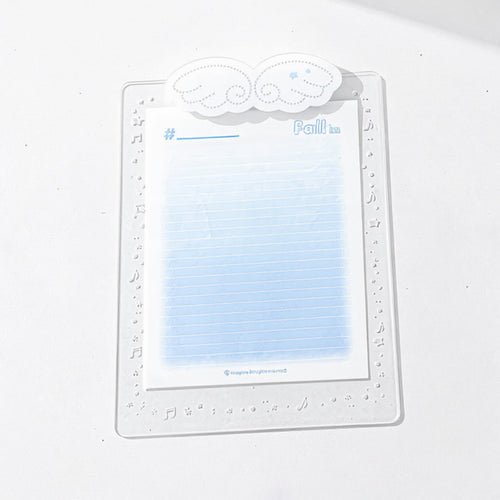 Anna-Kaci Angel Cloud-Themed Cardboard Clamp with Decorative Border and Stationery Paper