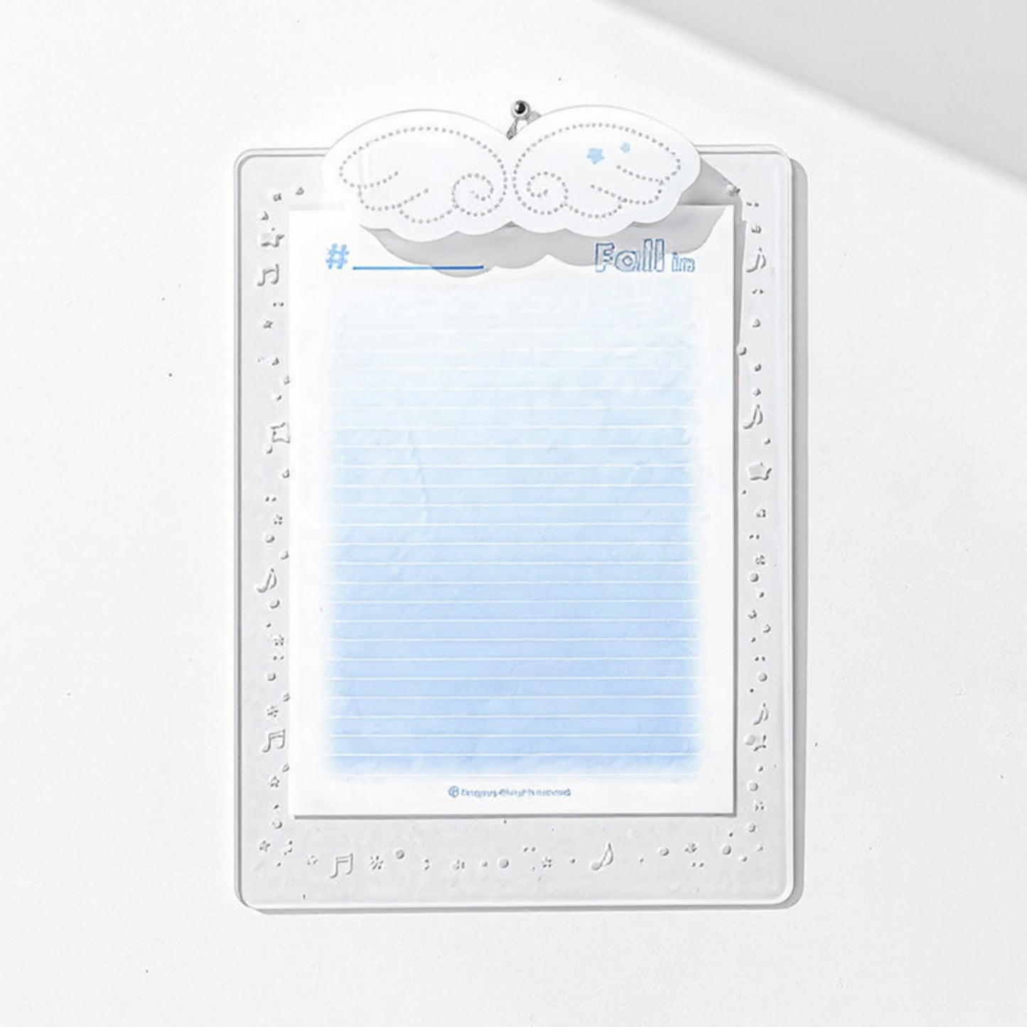 Anna-Kaci Angel Cloud-Themed Cardboard Clamp with Decorative Border and Stationery Paper