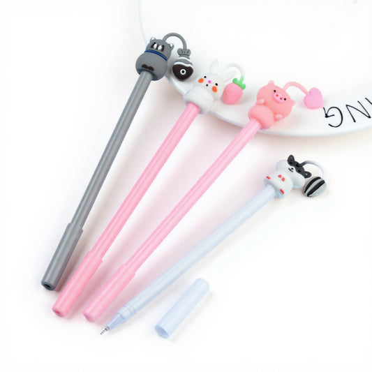 Anna-Kaci Set of 4 Cute Animal Gel Ink Pens with Adorable 3D Character Toppers