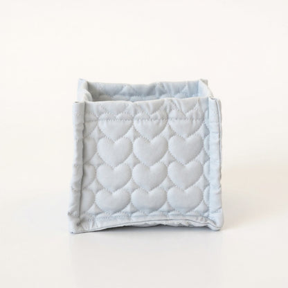 Anna-Kaci Quilted Heart Pattern Fabric Storage Box Organizer