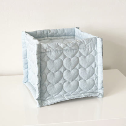Anna-Kaci Quilted Heart Pattern Fabric Storage Box Organizer