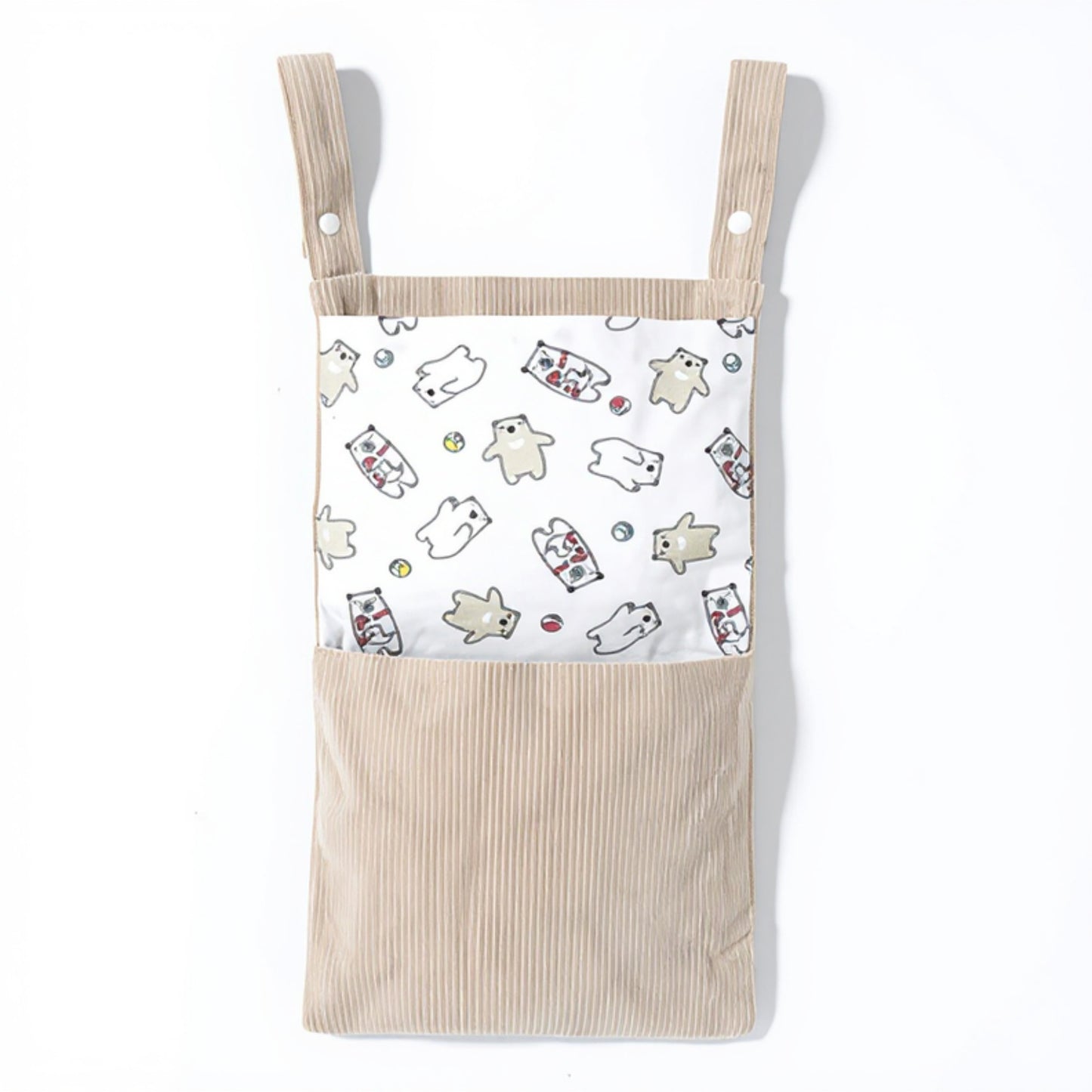 Anna-Kaci Hanging Wall Organizer with Corduroy Pocket and Animals Print Design