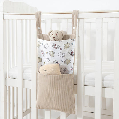 Anna-Kaci Hanging Wall Organizer with Corduroy Pocket and Animals Print Design