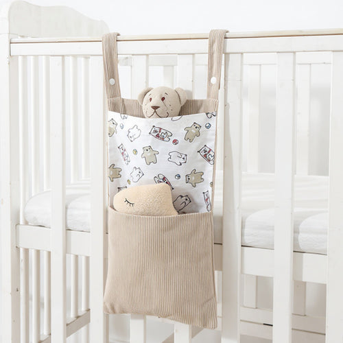 Anna-Kaci Hanging Wall Organizer with Corduroy Pocket and Animals Print Design