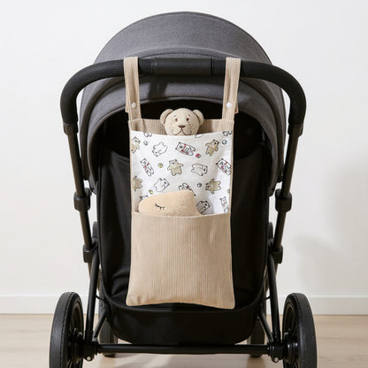 Anna-Kaci Hanging Wall Organizer with Corduroy Pocket and Animals Print Design