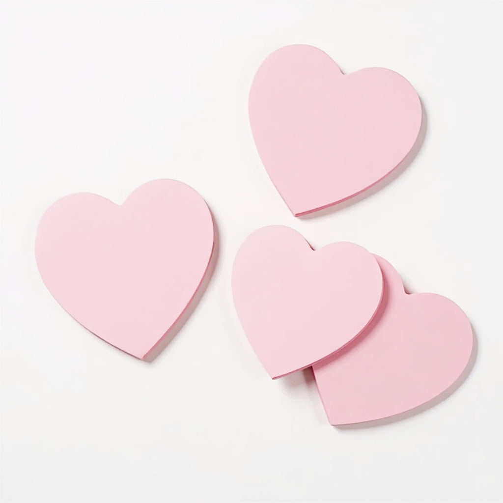 Anna-Kaci 3-Piece Heart Shaped Sticky Note Pad Set for Desk and Office Use