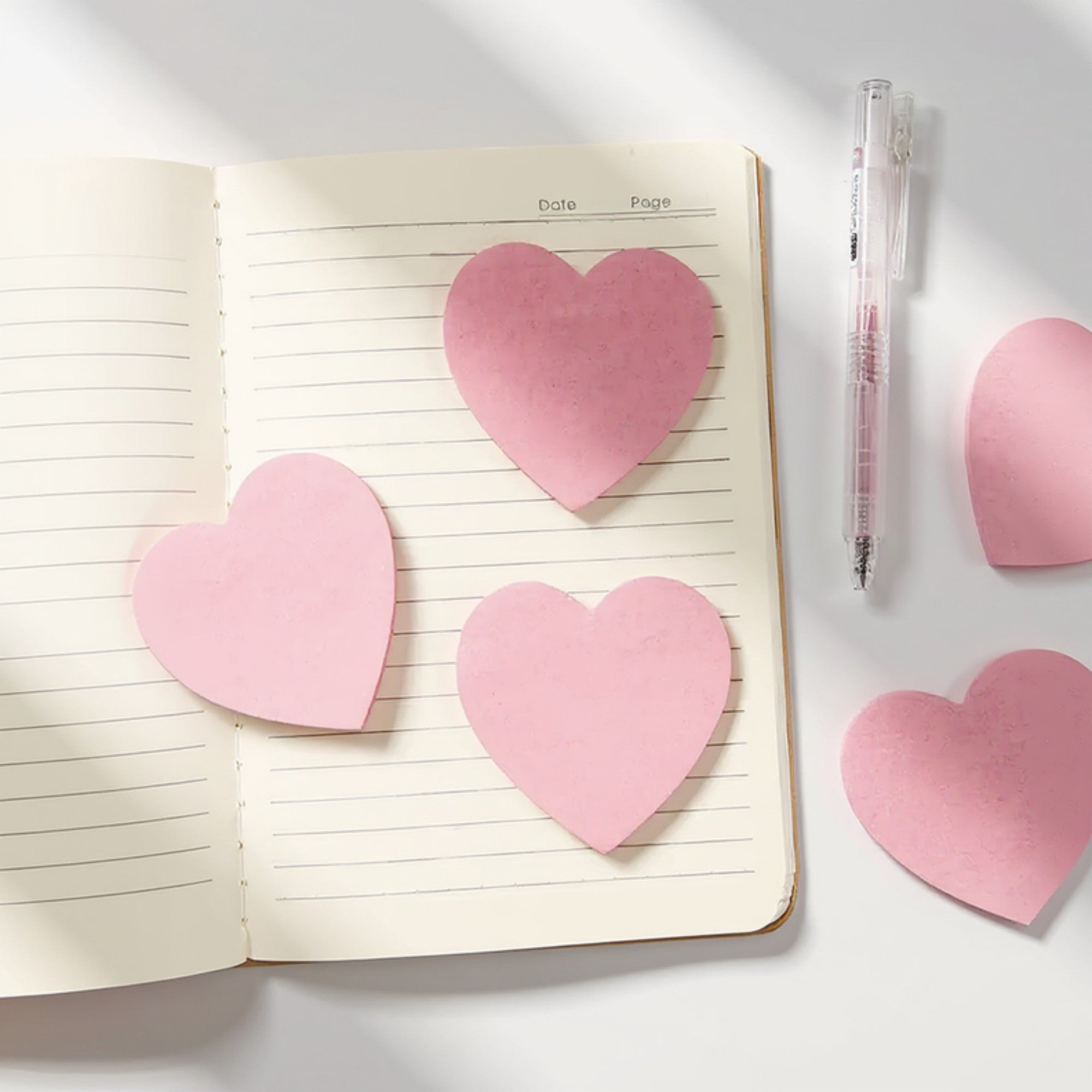 Anna-Kaci 3-Piece Heart Shaped Sticky Note Pad Set for Desk and Office Use