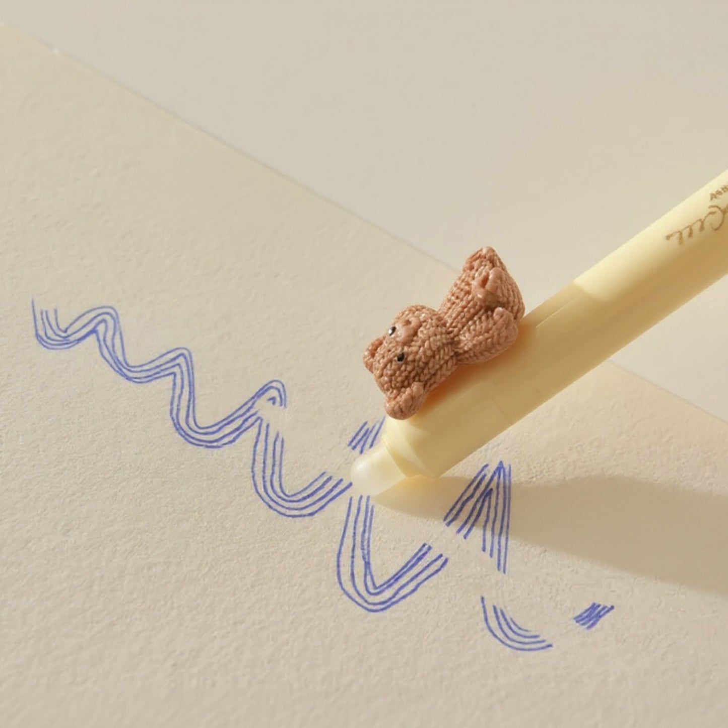 Anna-Kaci 5-Piece Teddy Bear Top Gel Pen Set with Soft Grip and Adorable 3D Bear Design