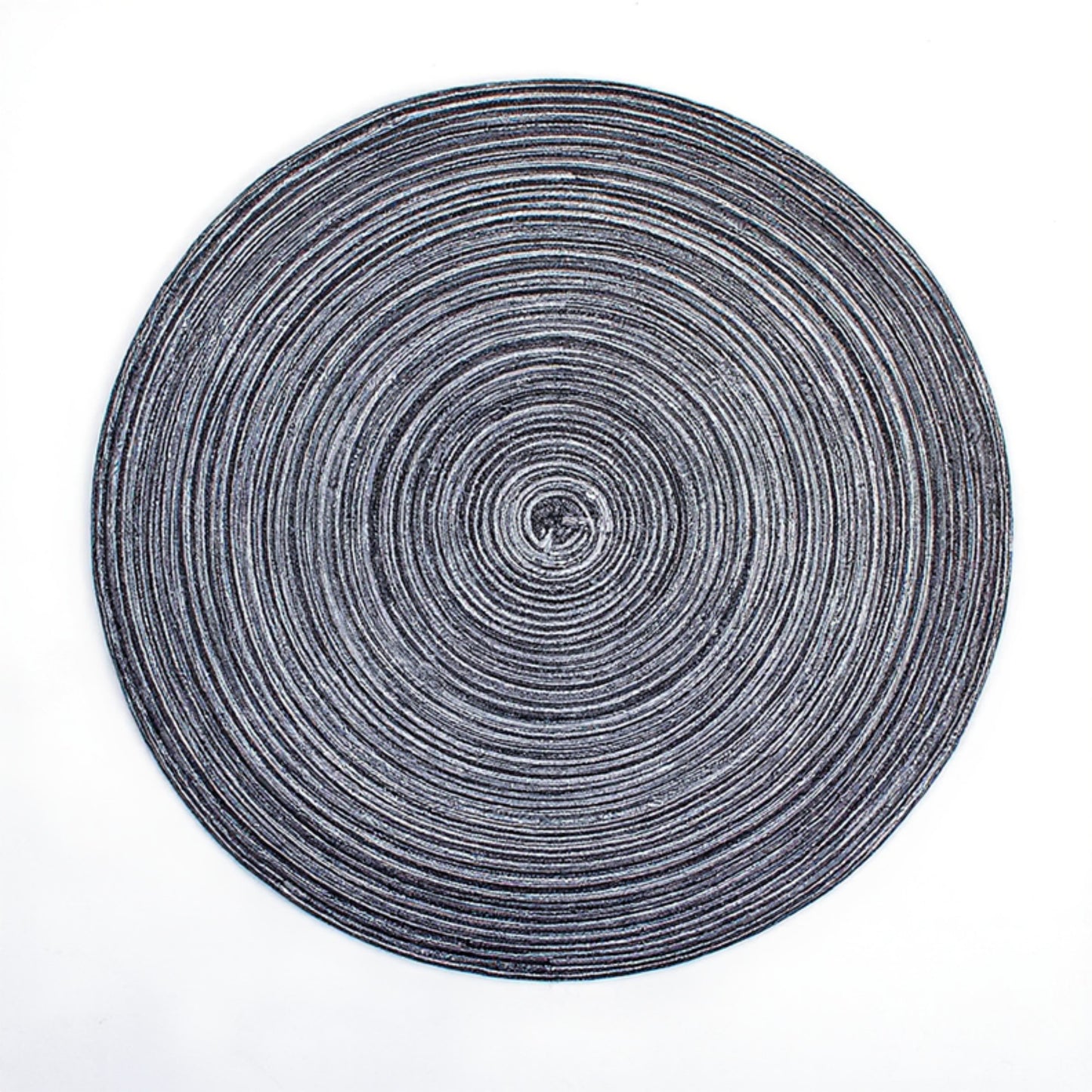 Anna-Kaci 4-Piece Round Braided Woven Placemat with Textured Spiral Pattern for Dining Table