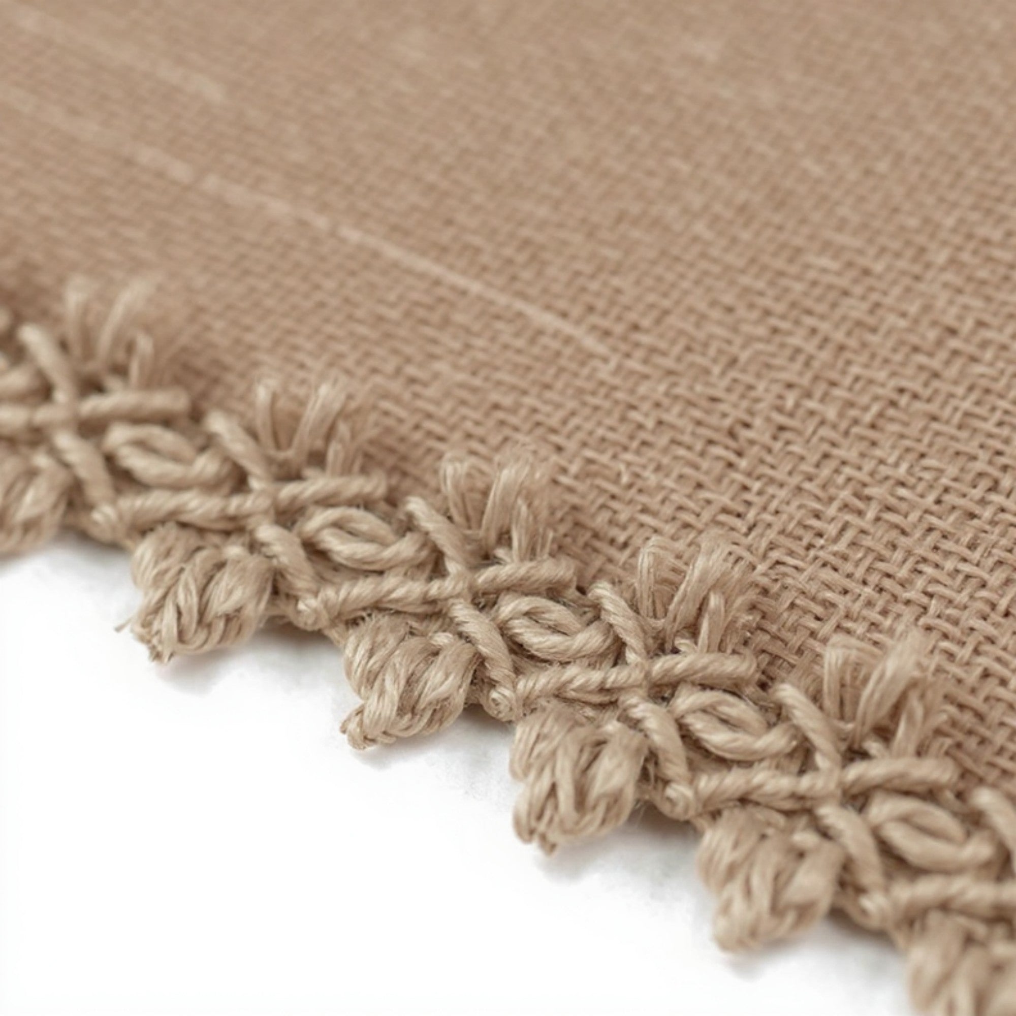 Anna-Kaci 2-Piece Rectangular Lace Trim Woven Placemat with Decorative Crochet Edge