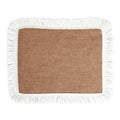 Anna-Kaci 2-Piece Rectangular Lace Trim Woven Placemat with Decorative Crochet Edge