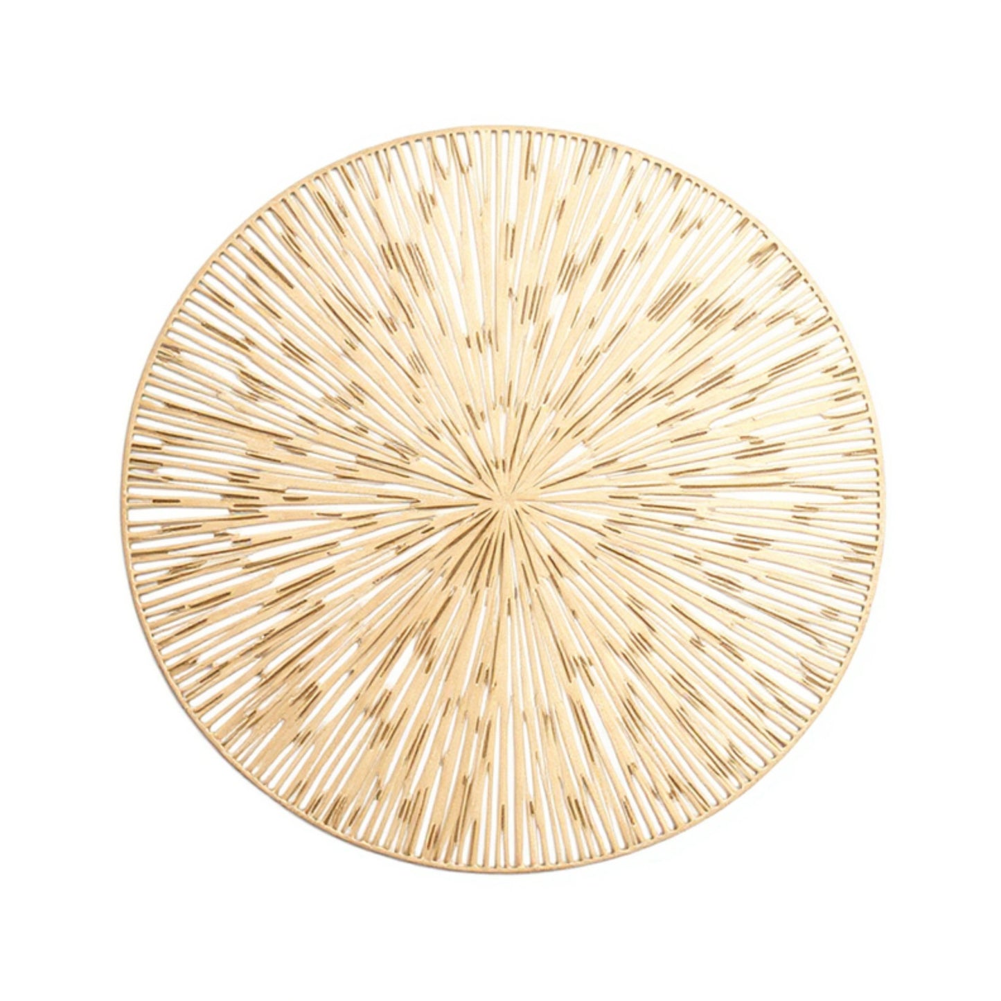 Anna-Kaci 4-Piece Round Woven Rattan Placemat with Radiating Sunburst Design
