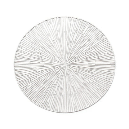 Anna-Kaci 4-Piece Round Woven Rattan Placemat with Radiating Sunburst Design
