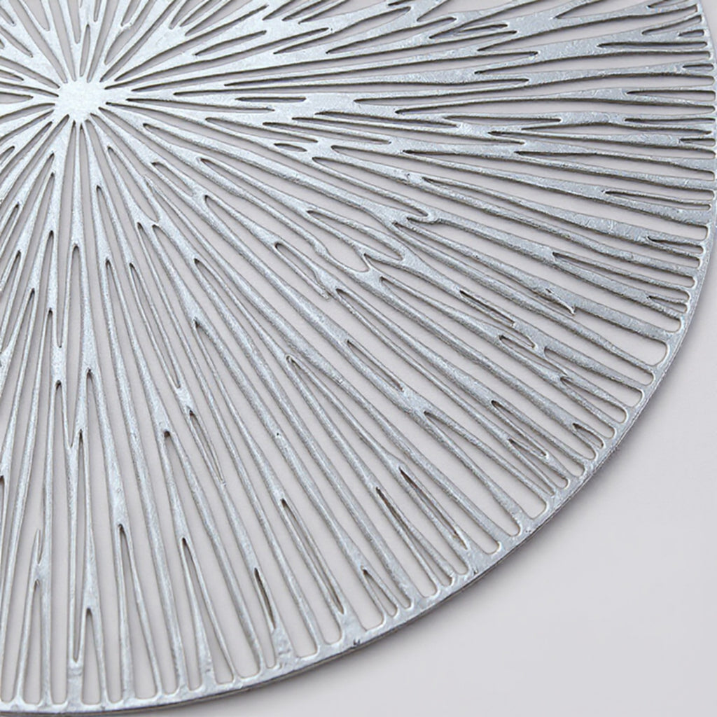 Anna-Kaci 4-Piece Round Woven Rattan Placemat with Radiating Sunburst Design