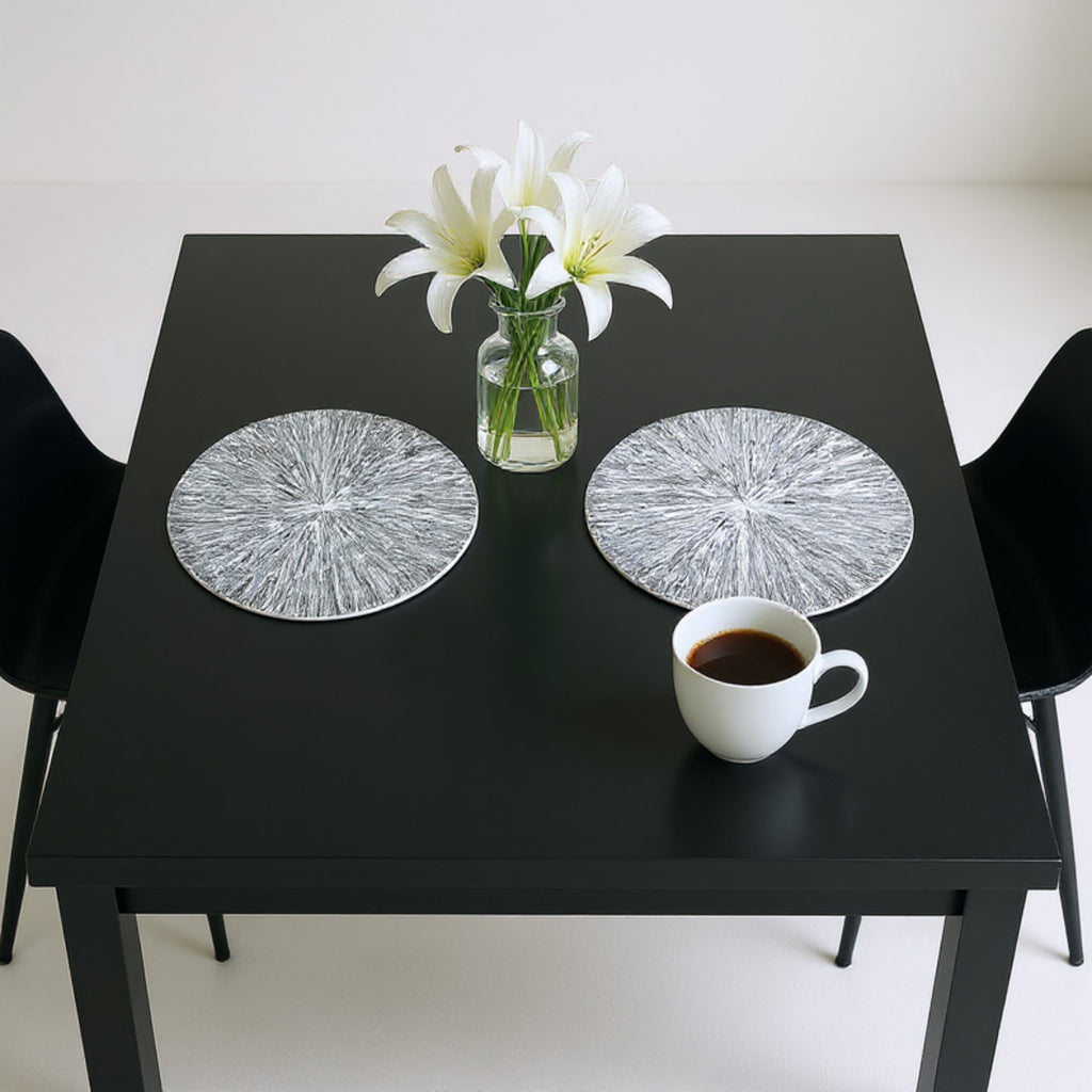 Anna-Kaci 4-Piece Round Woven Rattan Placemat with Radiating Sunburst Design