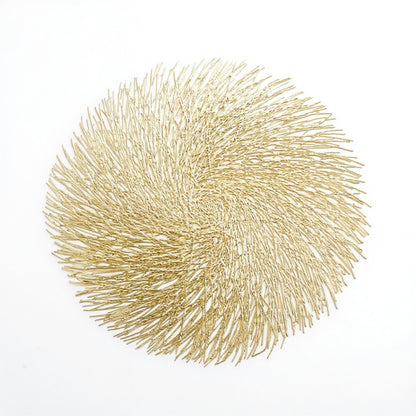 Anna-Kaci 4-Piece Round Spiral Woven Placemat with Textured Swirl Design