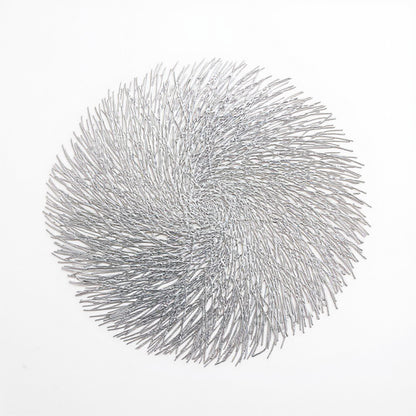 Anna-Kaci 4-Piece Round Spiral Woven Placemat with Textured Swirl Design