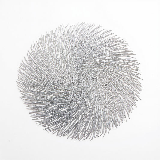 Anna-Kaci 4-Piece Round Spiral Woven Placemat with Textured Swirl Design