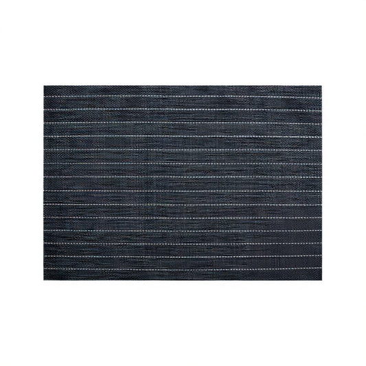 Anna-Kaci 2-Piece Rectangular Woven Placemat with Subtle Horizontal Stripe Texture