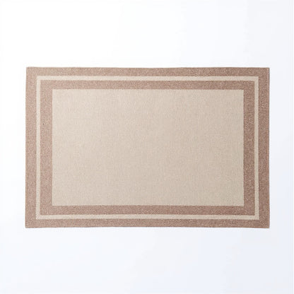 Anna-Kaci 2-Piece Rectangular Woven Placemat with Subtle Horizontal Stripe Texture