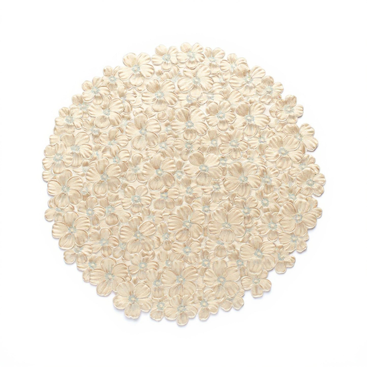 Anna-Kaci 4-Piece Round Floral Cutout Placemat with Embroidered Petal Details