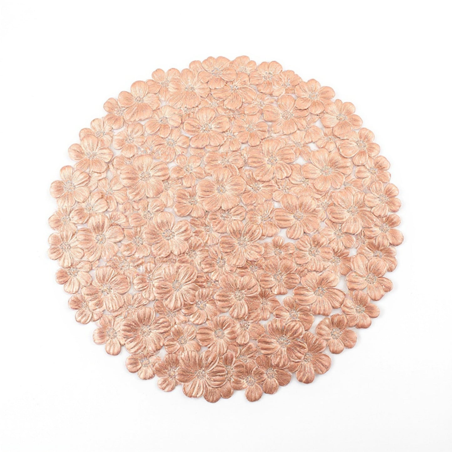 Anna-Kaci 4-Piece Round Floral Cutout Placemat with Embroidered Petal Details