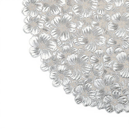 Anna-Kaci 4-Piece Round Floral Cutout Placemat with Embroidered Petal Details