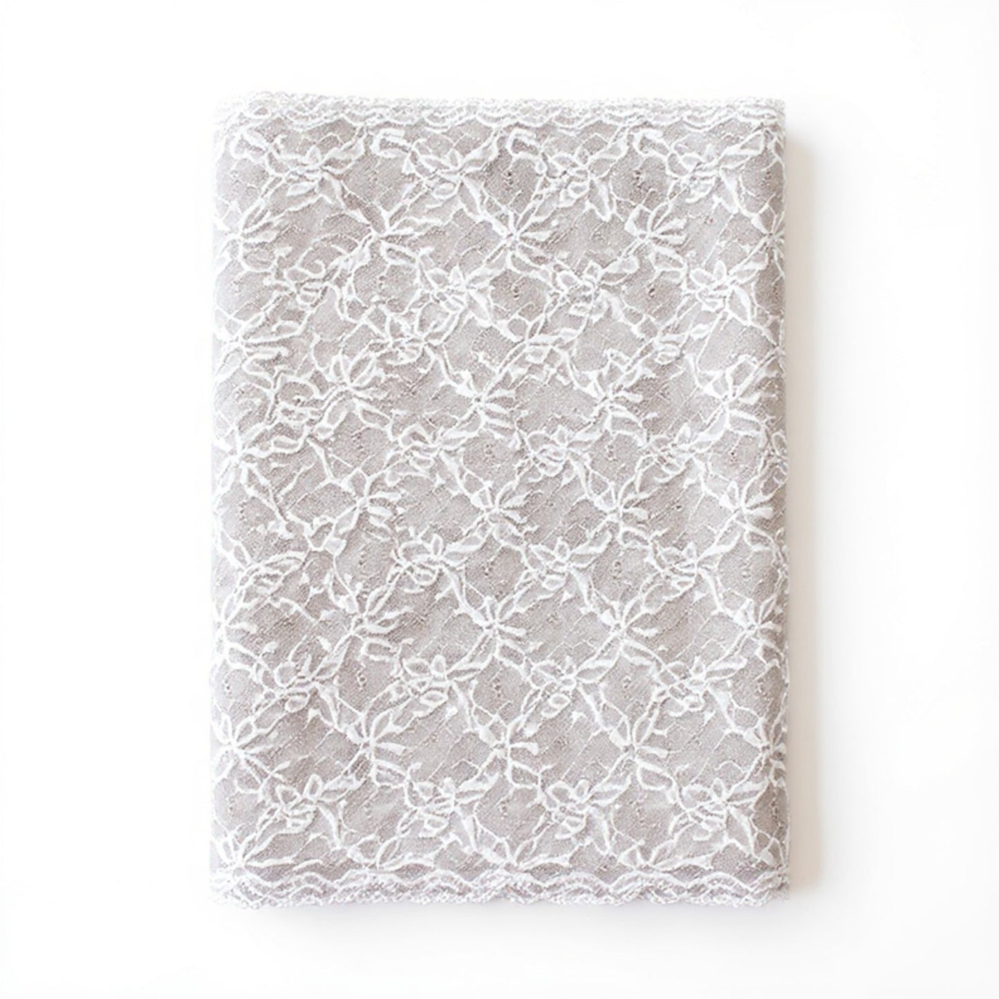 Anna-Kaci Floral Lace Table Runner with Scalloped Edges and Sheer Overlay