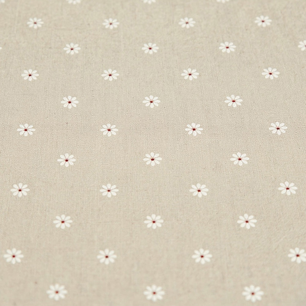 Anna-Kaci Dainty Daisy Print Tablecloth with Soft Neutral Background