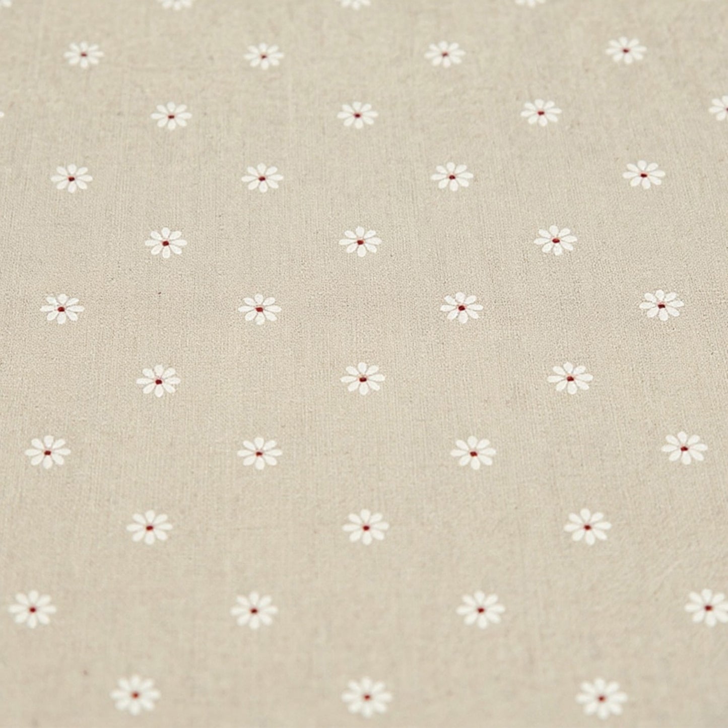 Anna-Kaci Dainty Daisy Print Tablecloth with Soft Neutral Background
