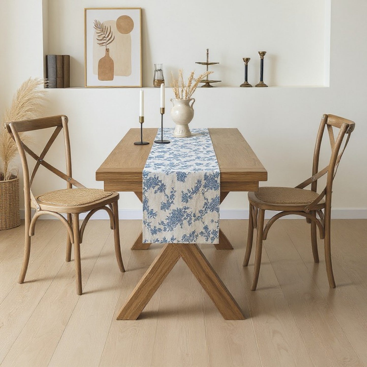 Anna-Kaci Ornate Damask Table Runner with Intricate Scroll Pattern 12x55in