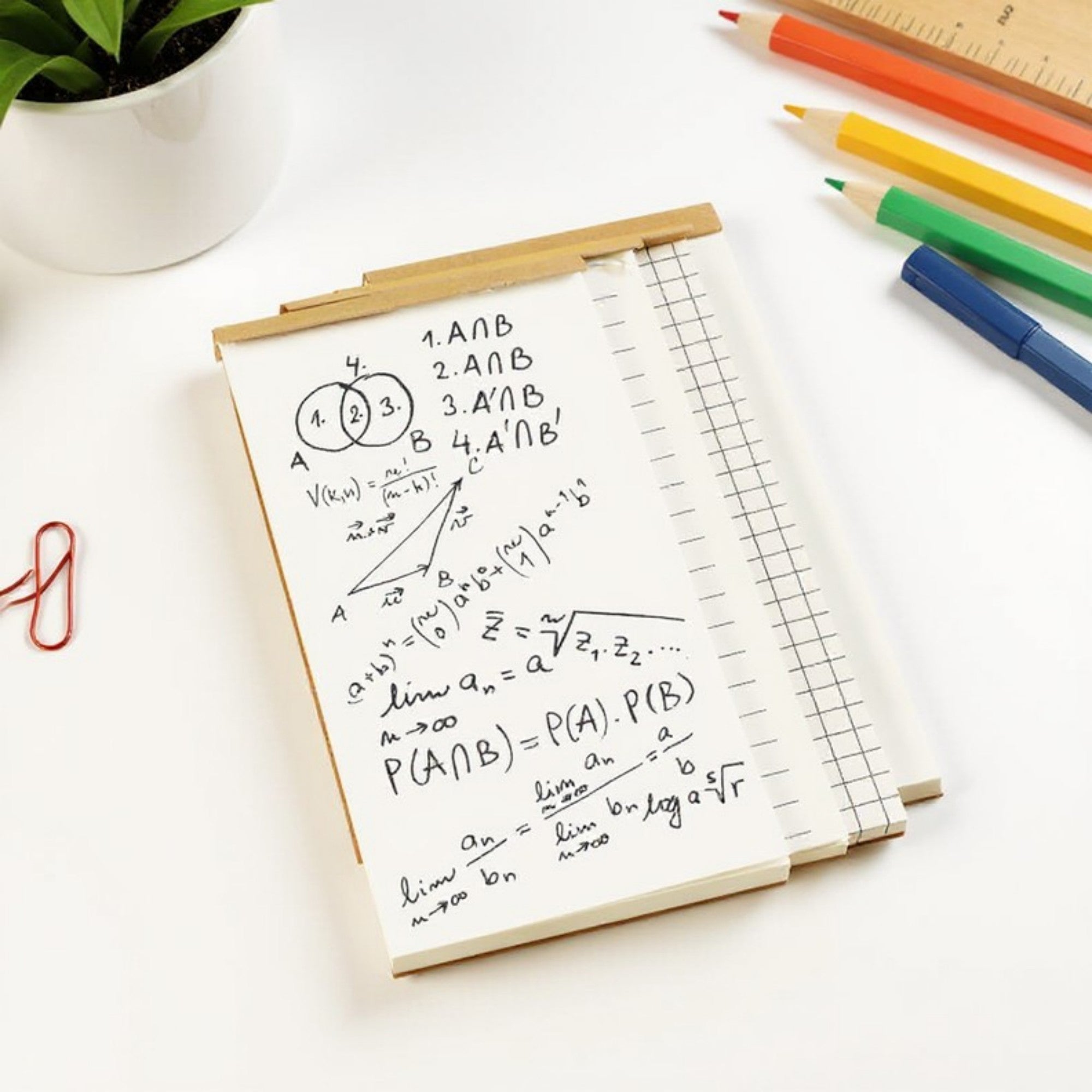 Anna-Kaci 10-Piece Minimalist Notepad Set with Kraft Covers and Tear-Off Pages 50 Pages 5.5x2.7in