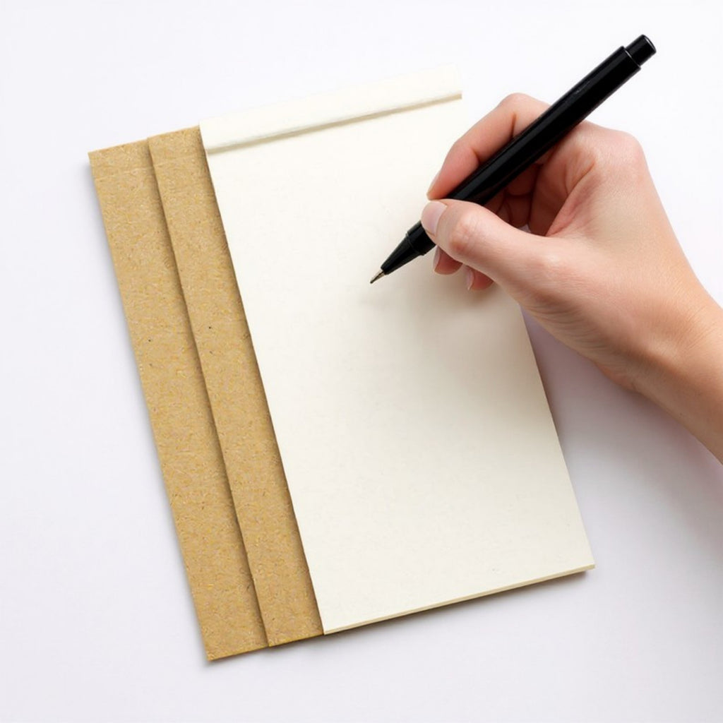 Anna-Kaci 10-Piece Minimalist Notepad Set with Kraft Covers and Tear-Off Pages 50 Pages 5.5x2.7in