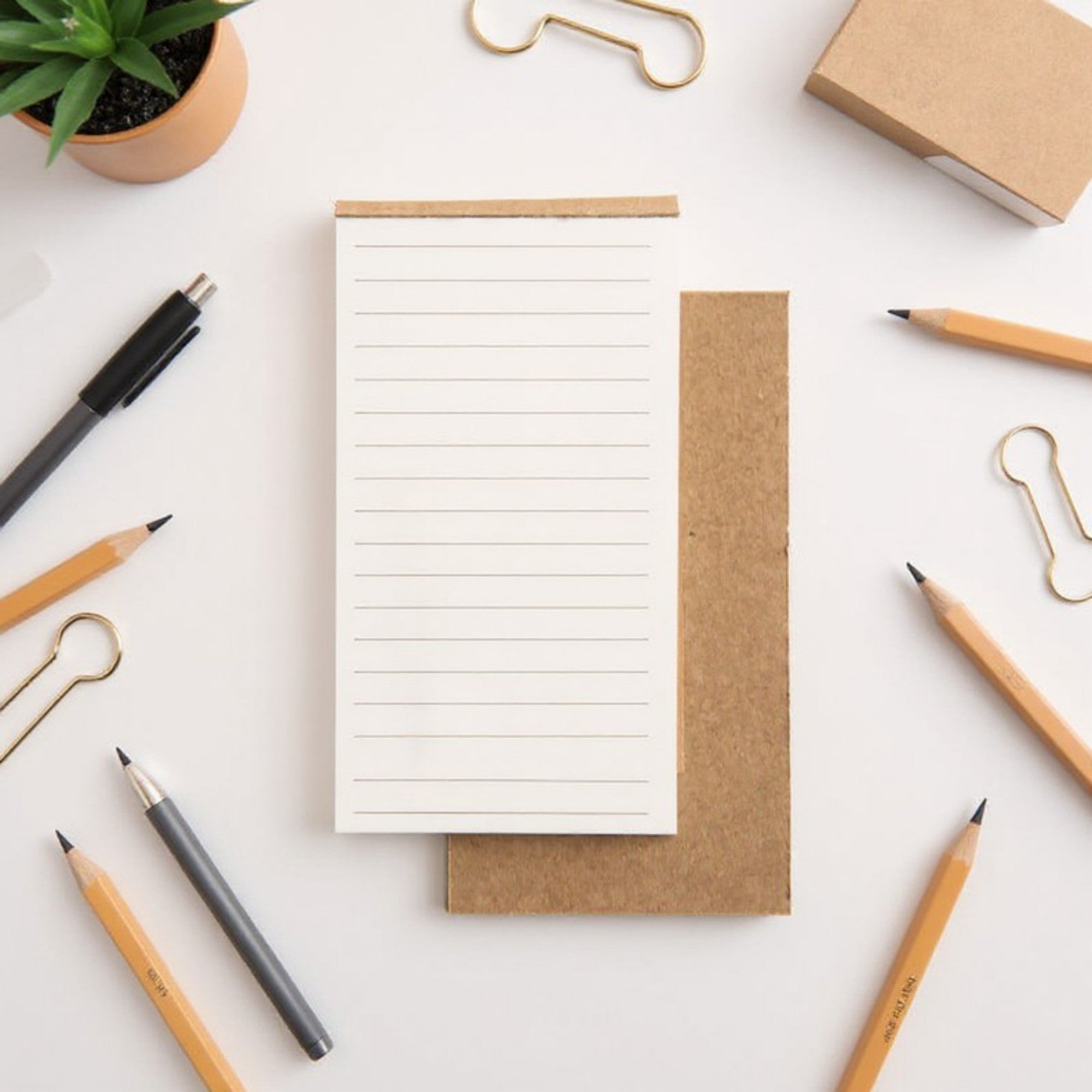 Anna-Kaci 10-Piece Minimalist Notepad Set with Kraft Covers and Tear-Off Pages 50 Pages 5.5x2.7in