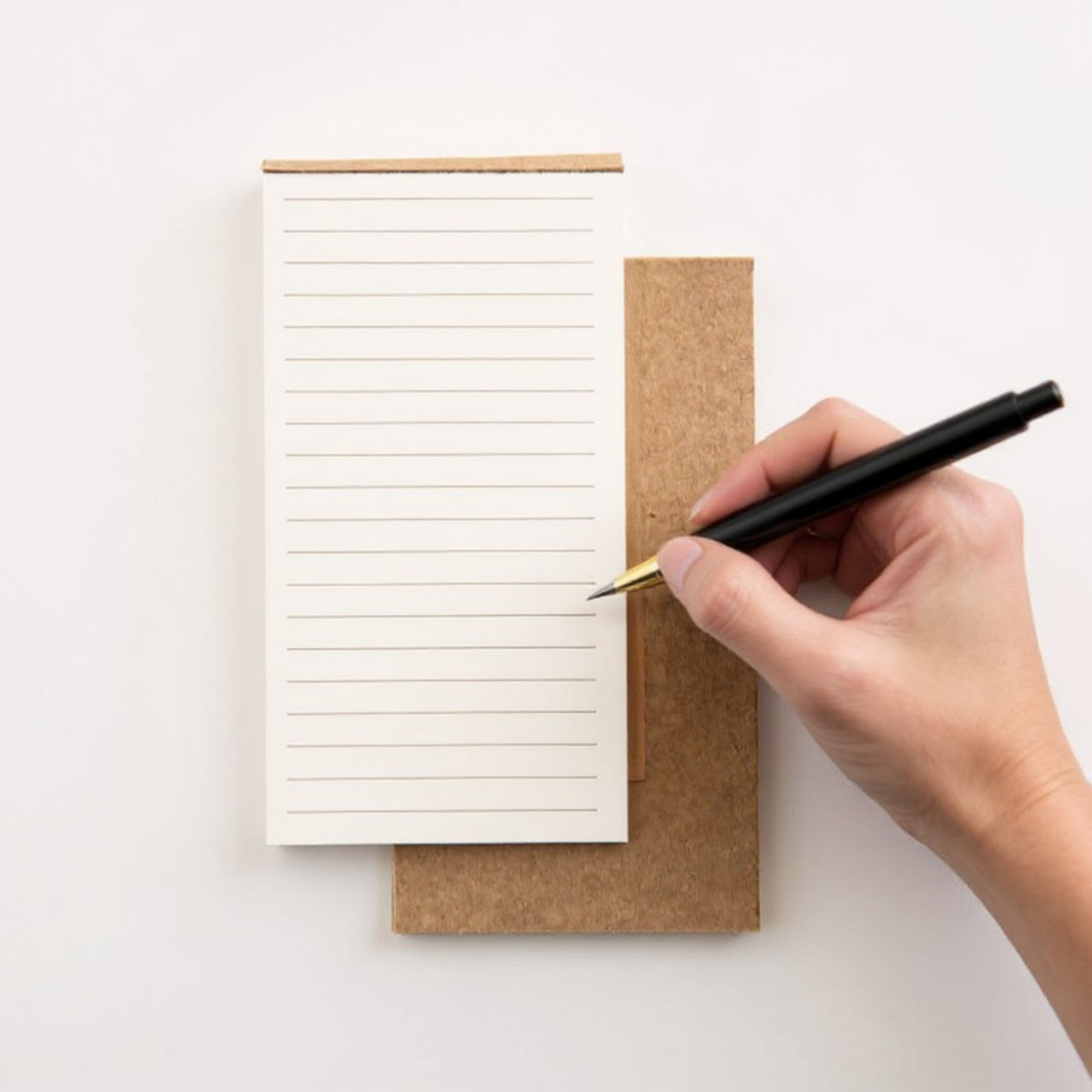 Anna-Kaci 10-Piece Minimalist Notepad Set with Kraft Covers and Tear-Off Pages 50 Pages 5.5x2.7in