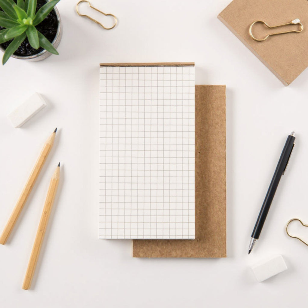 Anna-Kaci 10-Piece Minimalist Notepad Set with Kraft Covers and Tear-Off Pages 50 Pages 5.5x2.7in
