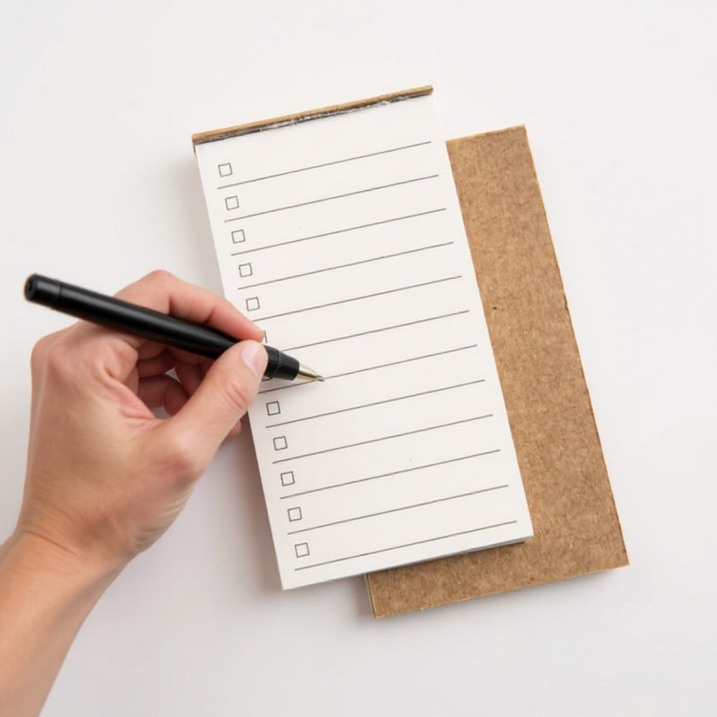 Anna-Kaci 10-Piece Minimalist Notepad Set with Kraft Covers and Tear-Off Pages 50 Pages 5.5x2.7in