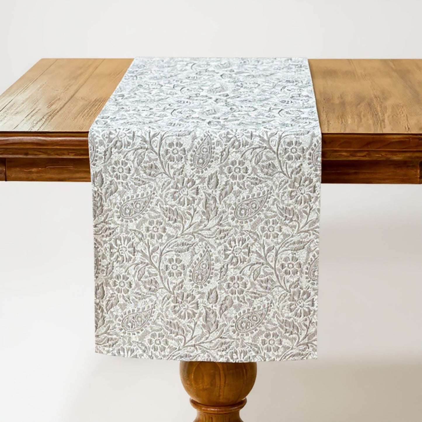 Anna-Kaci Floral Embroidered Table Runner with Intricate Pattern Detailing 13.5x47in