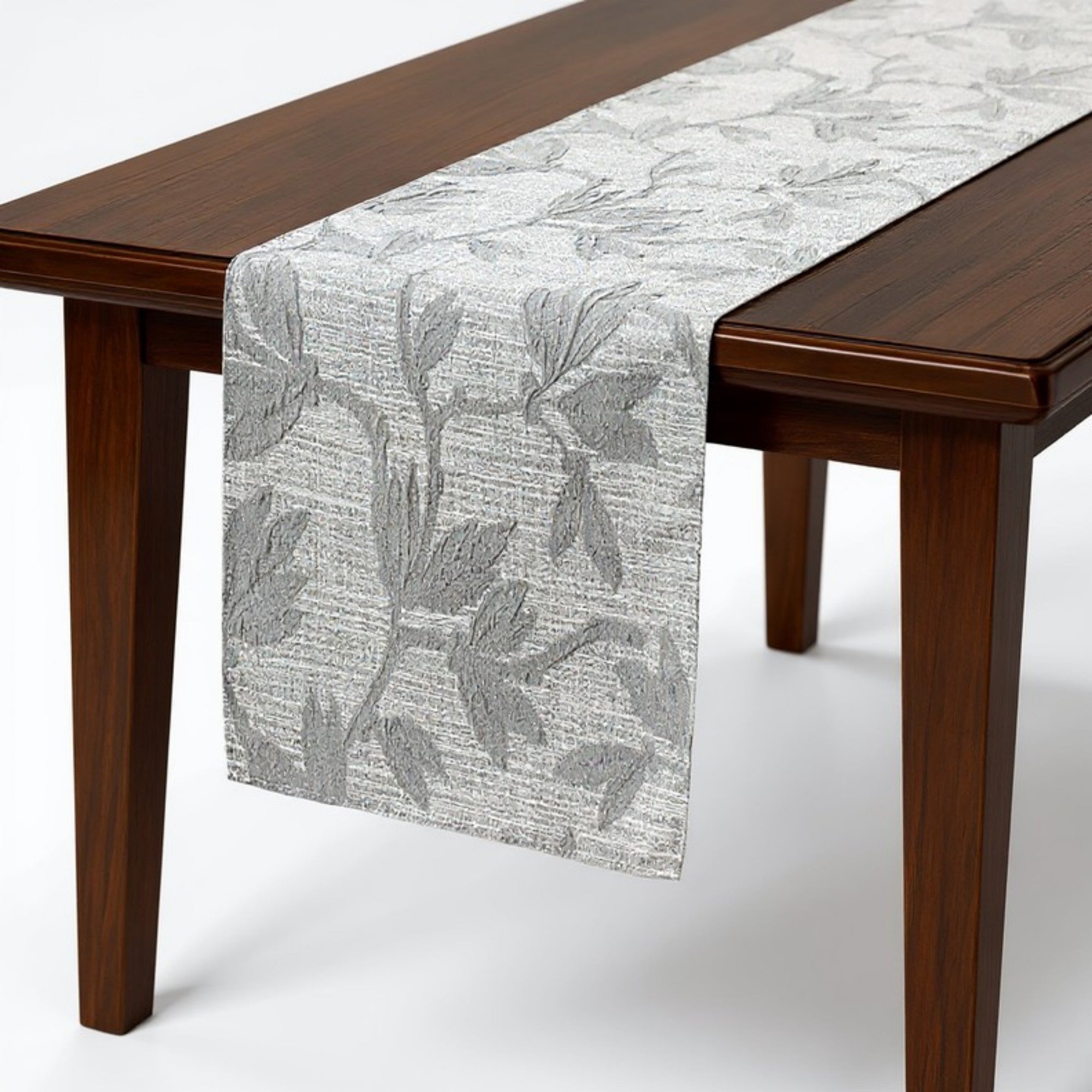 Anna-Kaci Floral Embroidered Table Runner with Intricate Pattern Detailing 13.5x47in