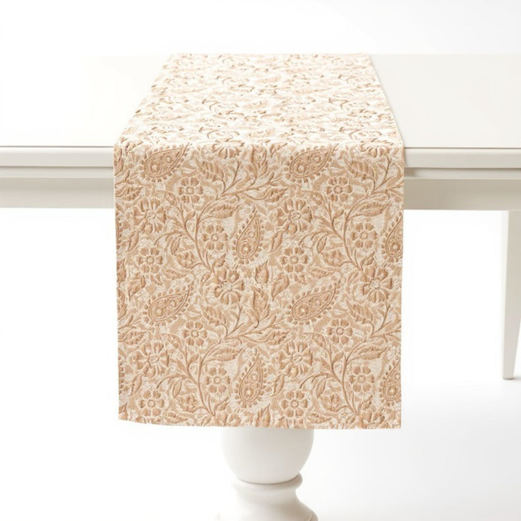 Anna-Kaci Floral Embroidered Table Runner with Intricate Pattern Detailing 13.5x47in