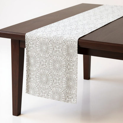 Anna-Kaci Floral Embroidered Table Runner with Intricate Pattern Detailing 13.5x47in