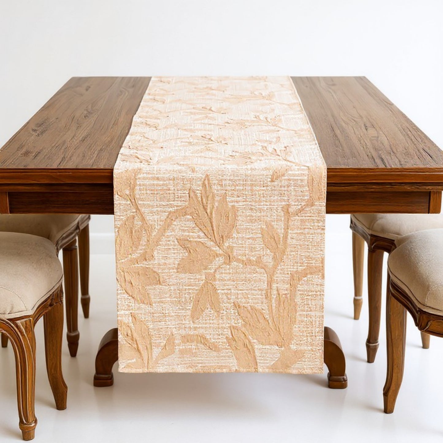 Anna-Kaci Floral Embroidered Table Runner with Intricate Pattern Detailing 13.5x47in