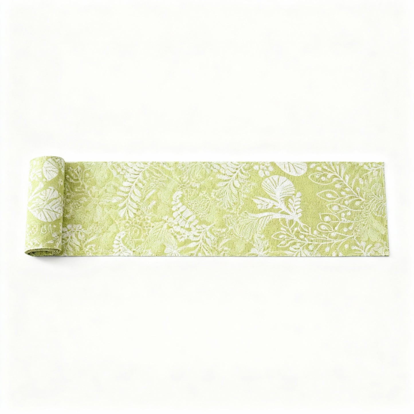 Anna-Kaci Botanical Leaf Pattern Table Runner with Textured Woven Design