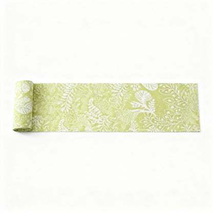 Anna-Kaci Botanical Leaf Pattern Table Runner with Textured Woven Design