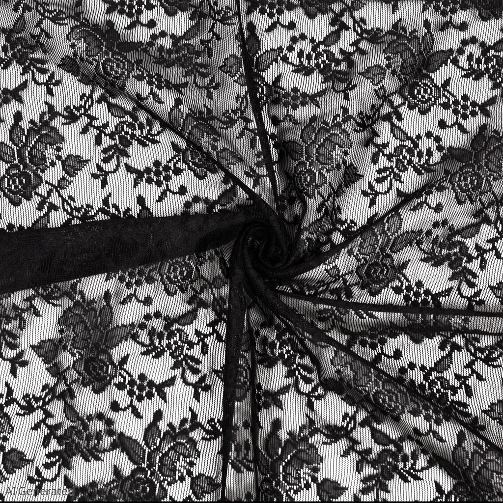 Anna-Kaci Floral Lace Table Runner with Scalloped Edges and Pom Pom Trim 17.7x47in