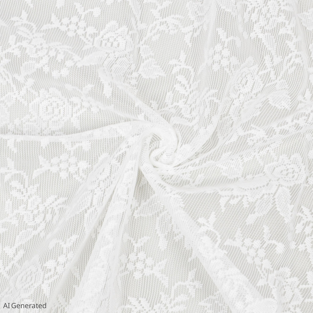 Anna-Kaci Floral Lace Table Runner with Scalloped Edges and Pom Pom Trim 17.7x47in